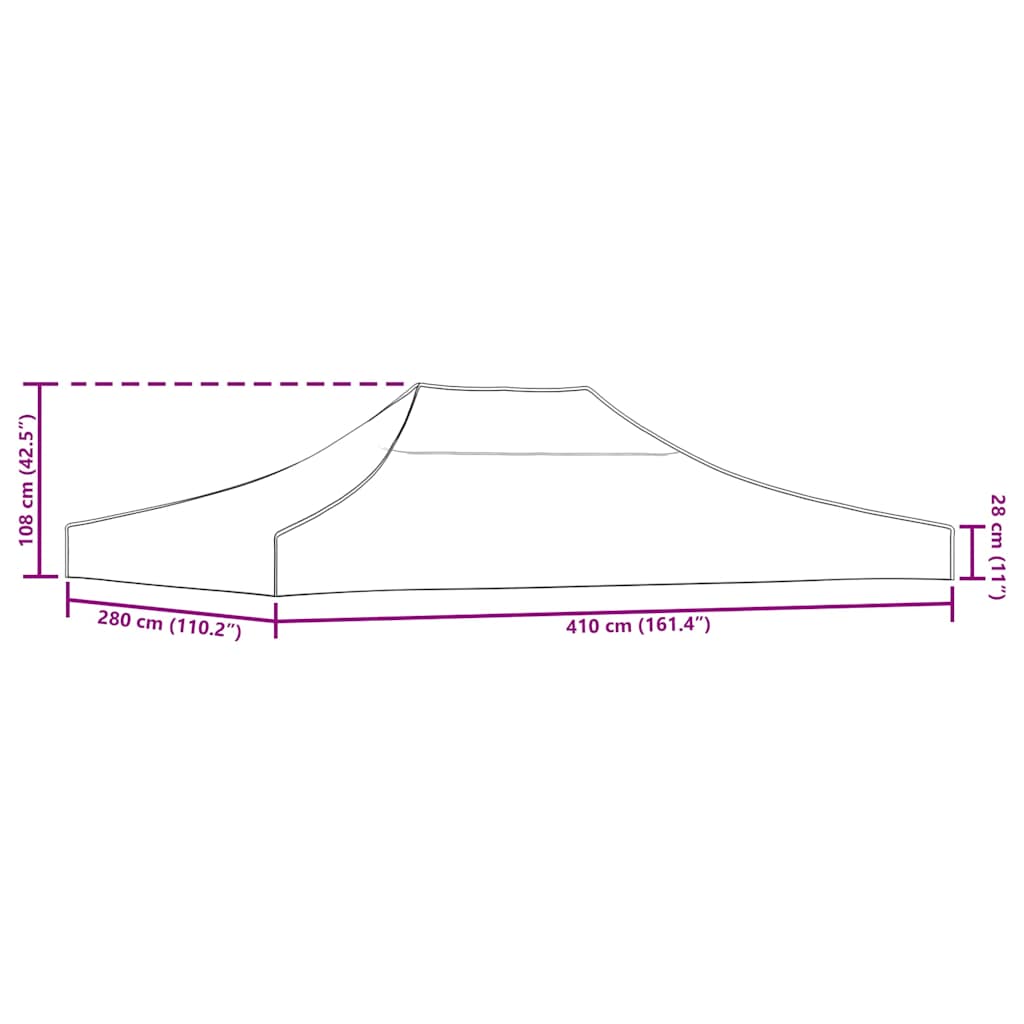 Party Tent Roof 4x3 m Anthracite 270 g/m²