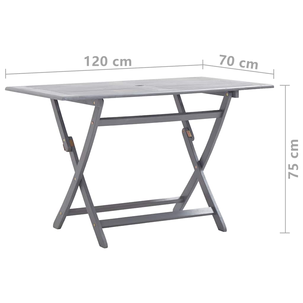 3057868 vidaXL 5 Piece Garden Dining Set Solid Acacia Wood Grey (46331+46334)