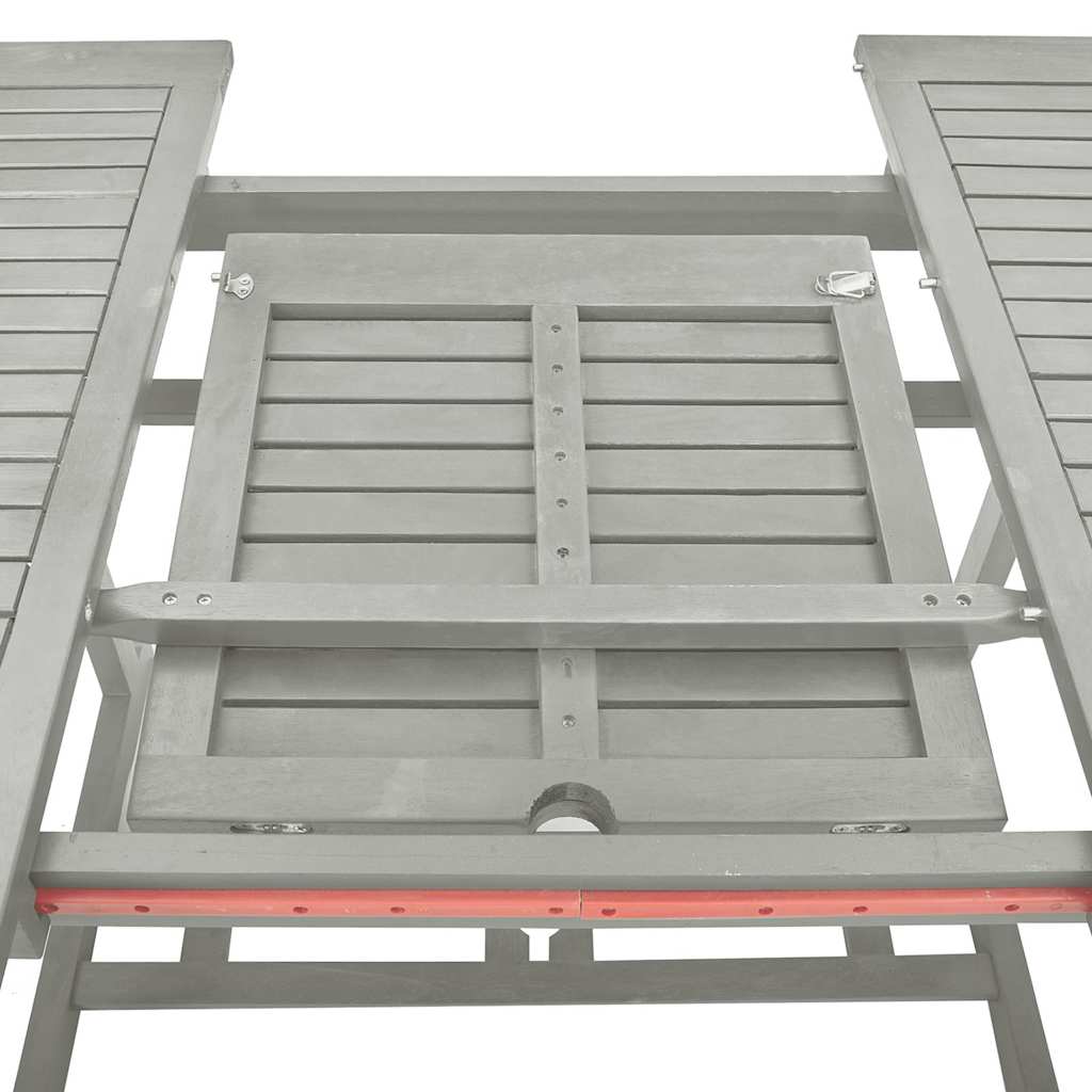 5 Piece Garden Dining Set (150-200)x100cm Solid Acacia Wood Grey