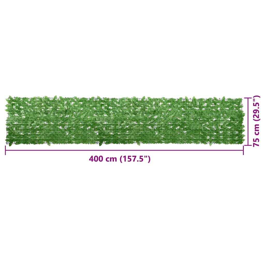 Balcony Screen with Green Leaves 157.5"x29.5