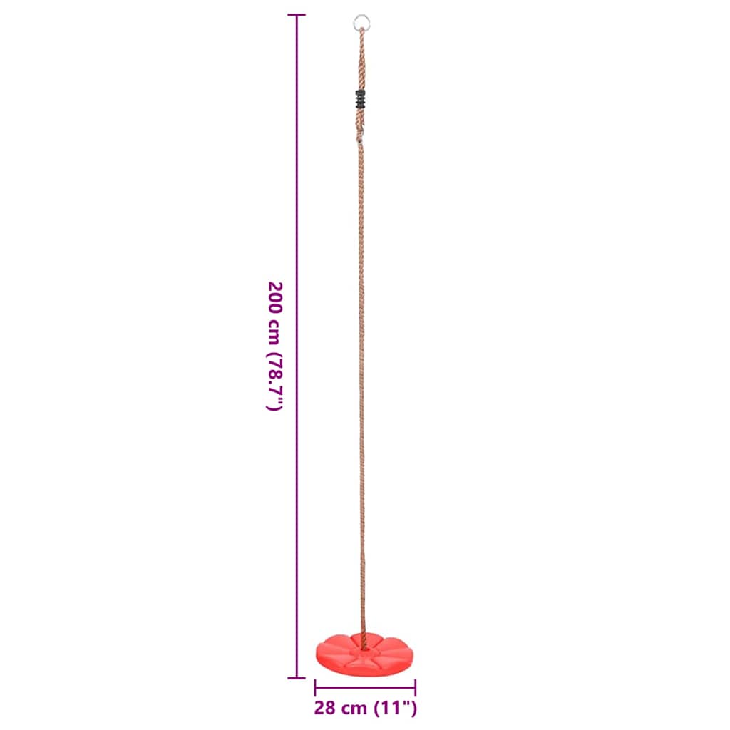 Plate Swing | Red | Polyethylene | Large | Swing Seat | Round