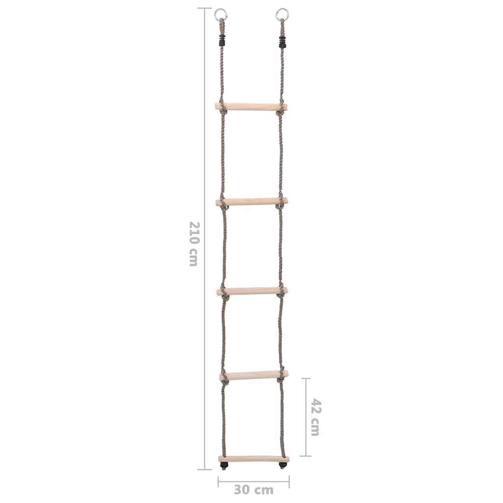 5-Step Ladder 210 cm Solid Pinewood