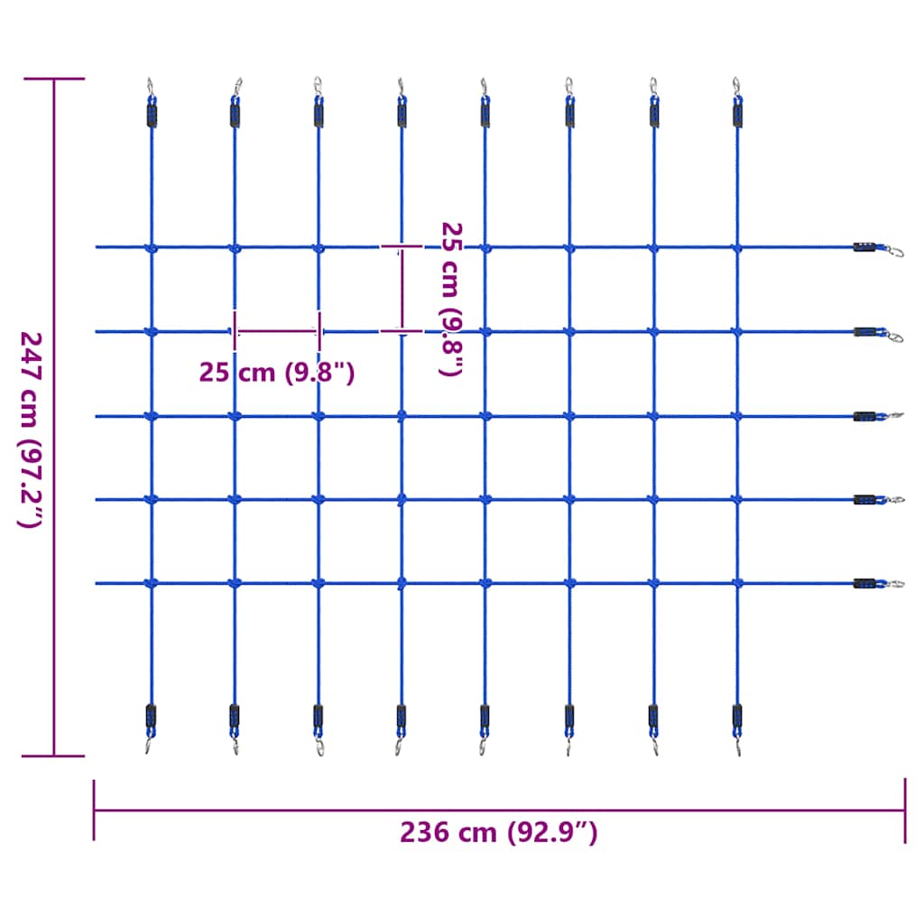 Climbing Net 200x150 cm Blue