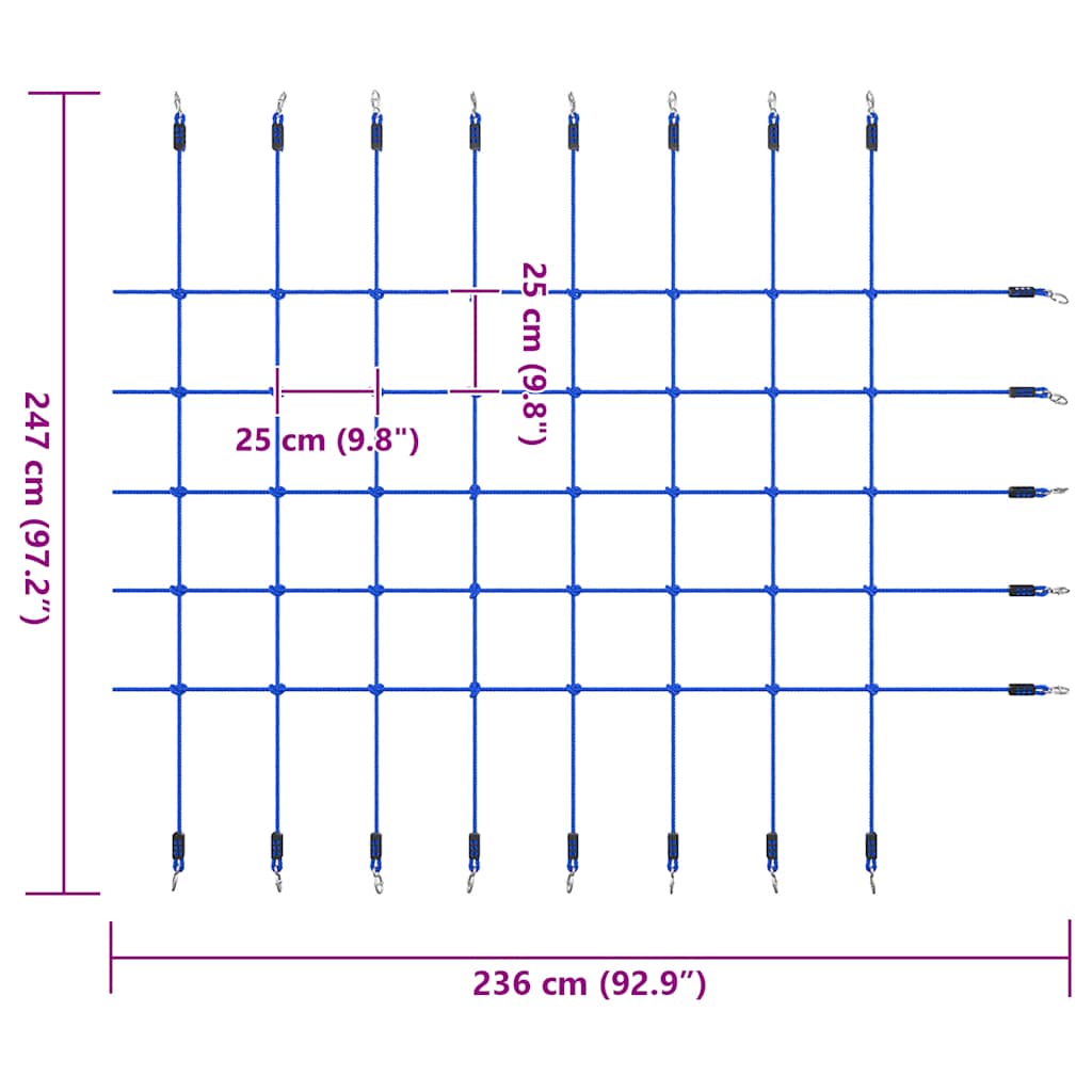 Climbing Net 200x150 cm Blue