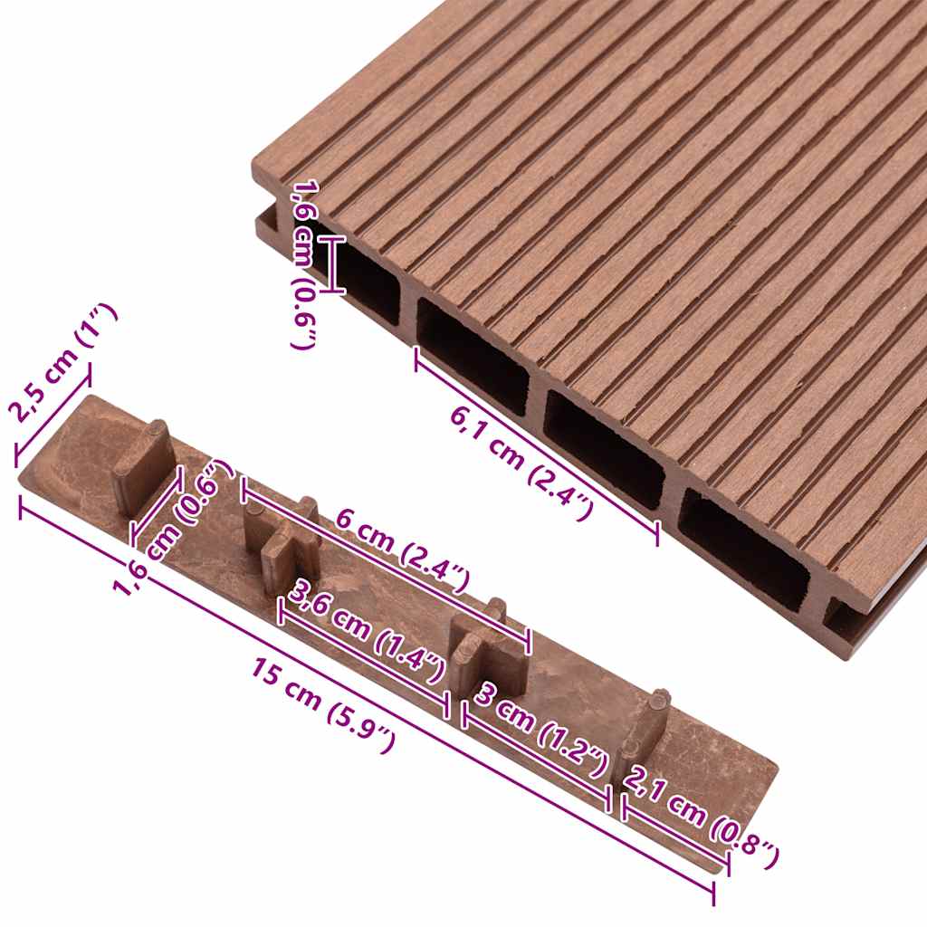 Decking End Caps 10 pcs Brown Plastic
