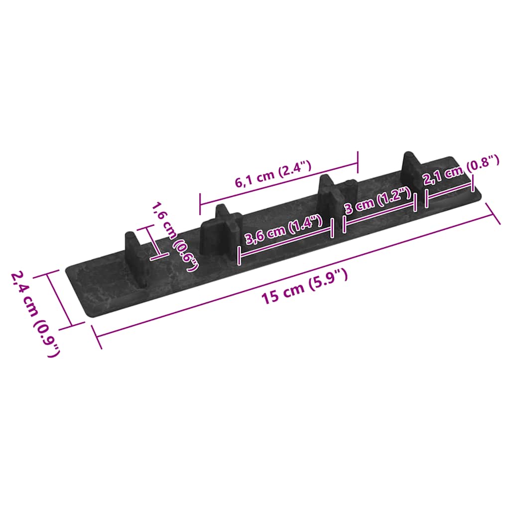 Decking End Caps 10 pcs Black Plastic