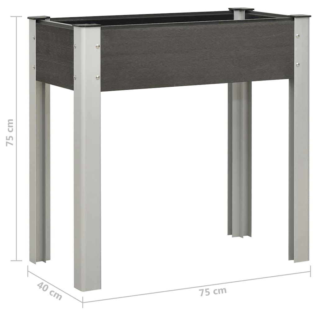 Raised Bed | Grey | Wood-plastic composite, steel, aluminium | Medium