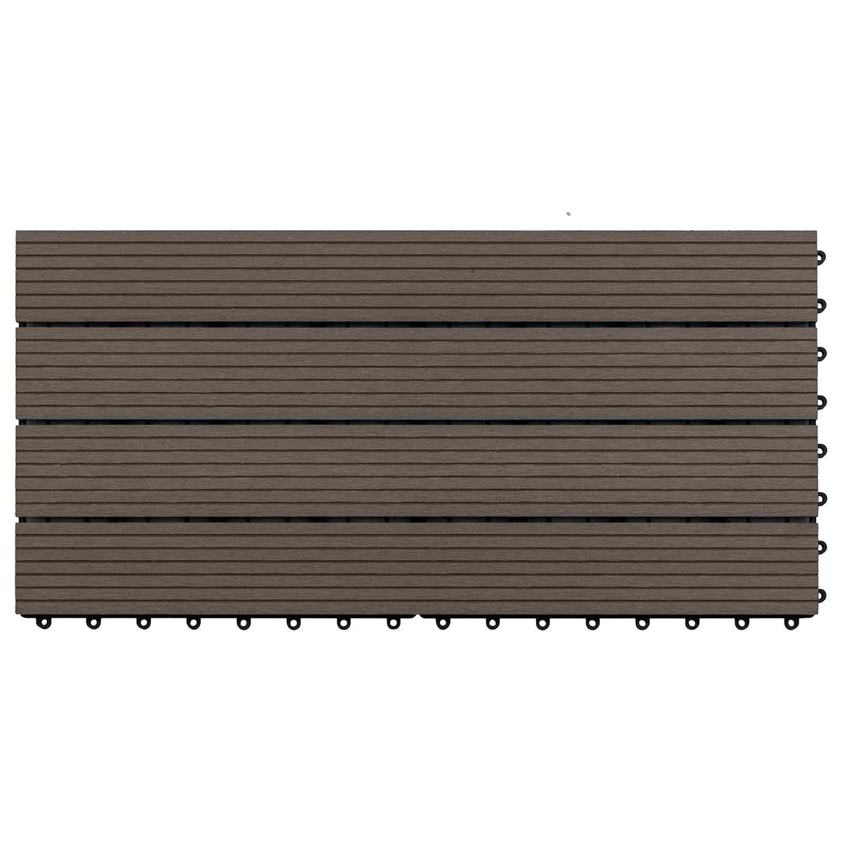 Decking Tile 6 pcs Dark Brown 60 x 30 cm WPC