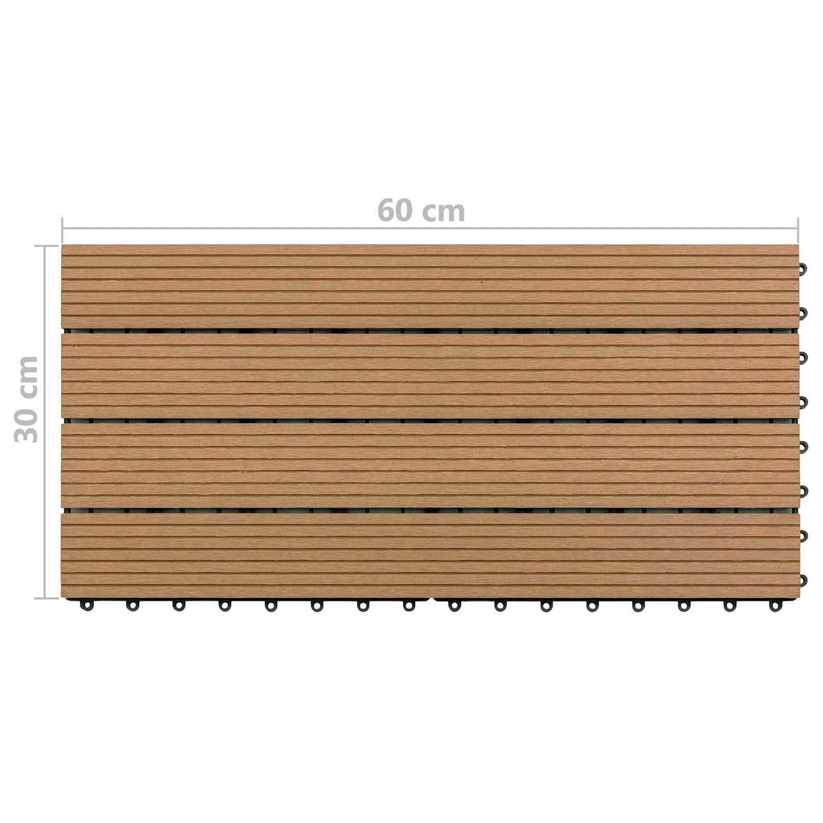 Decking Tile 6 pcs Brown 60 x 30 cm WPC