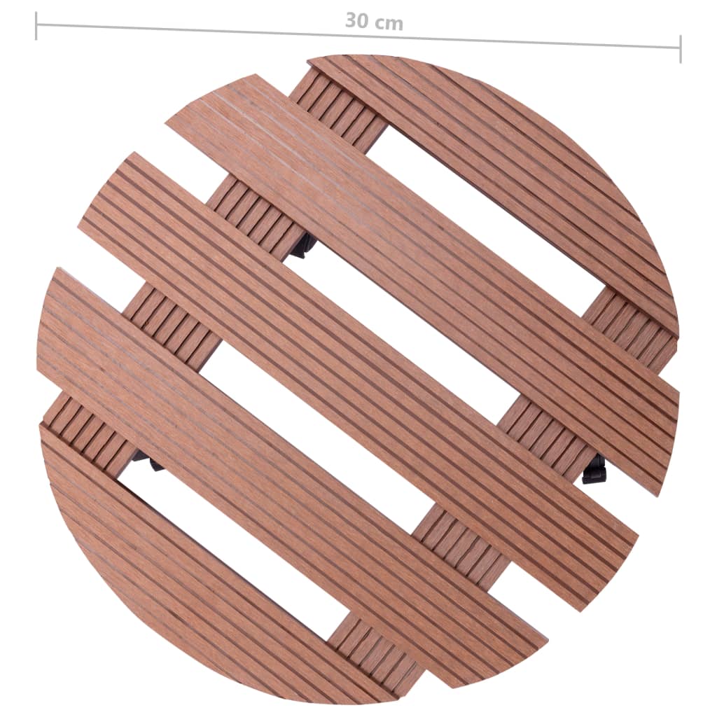 Plant Trolley | Set of 2 | Brown | Wood-Plastic Composite | Medium