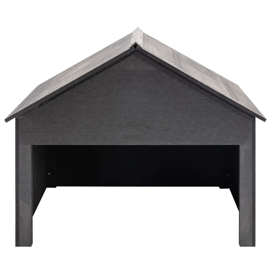 Lawn Mower Garage | Grey | Wood-Plastic Composite | 80x80x70 cm | Durable