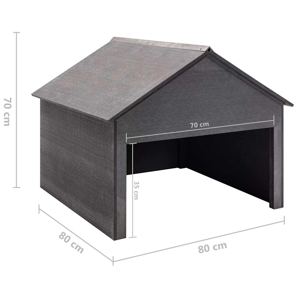 Lawn Mower Garage | Grey | Wood-Plastic Composite | 80x80x70 cm | Durable