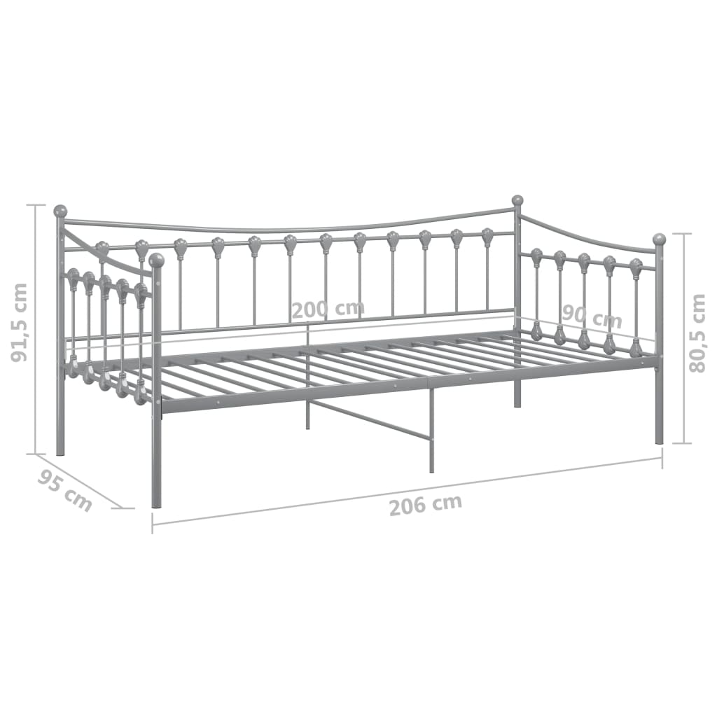 Sofa Bed Frame | Grey | Powder-coated metal | Single