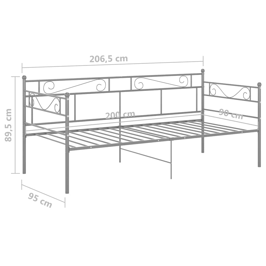 Sofa Bed Frame | Grey | Powder-coated metal | 90x200 cm