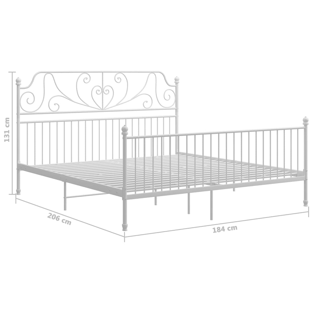 Bed Frame | White | Powder-coated metal | Super King | Bed Frame
