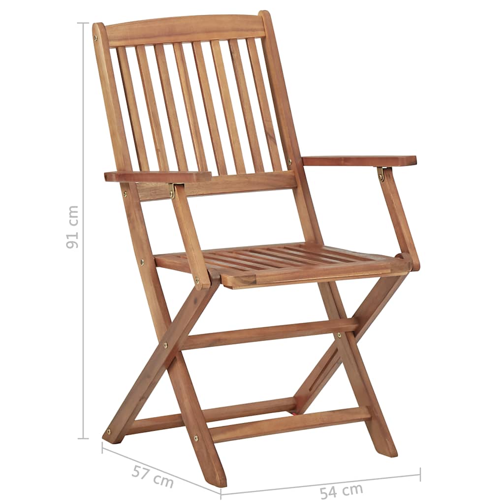Folding Chairs 4 pcs Solid Acacia Wood