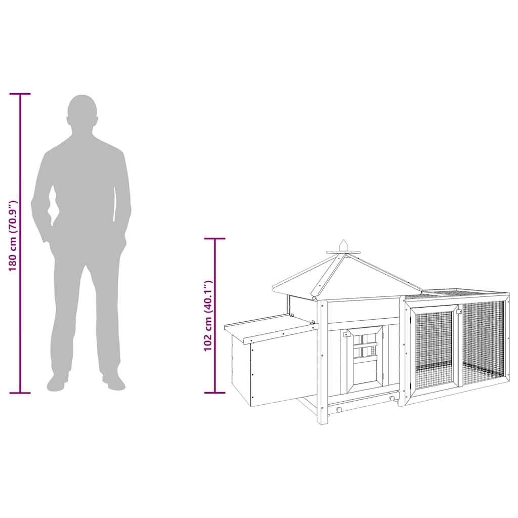 Chicken Coop Mocha Solid Firwood, Plywood, Galvanized Steel Large