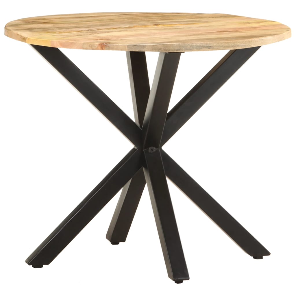 Side Table Natural wood, Black Solid mango wood, Powder-coated iron