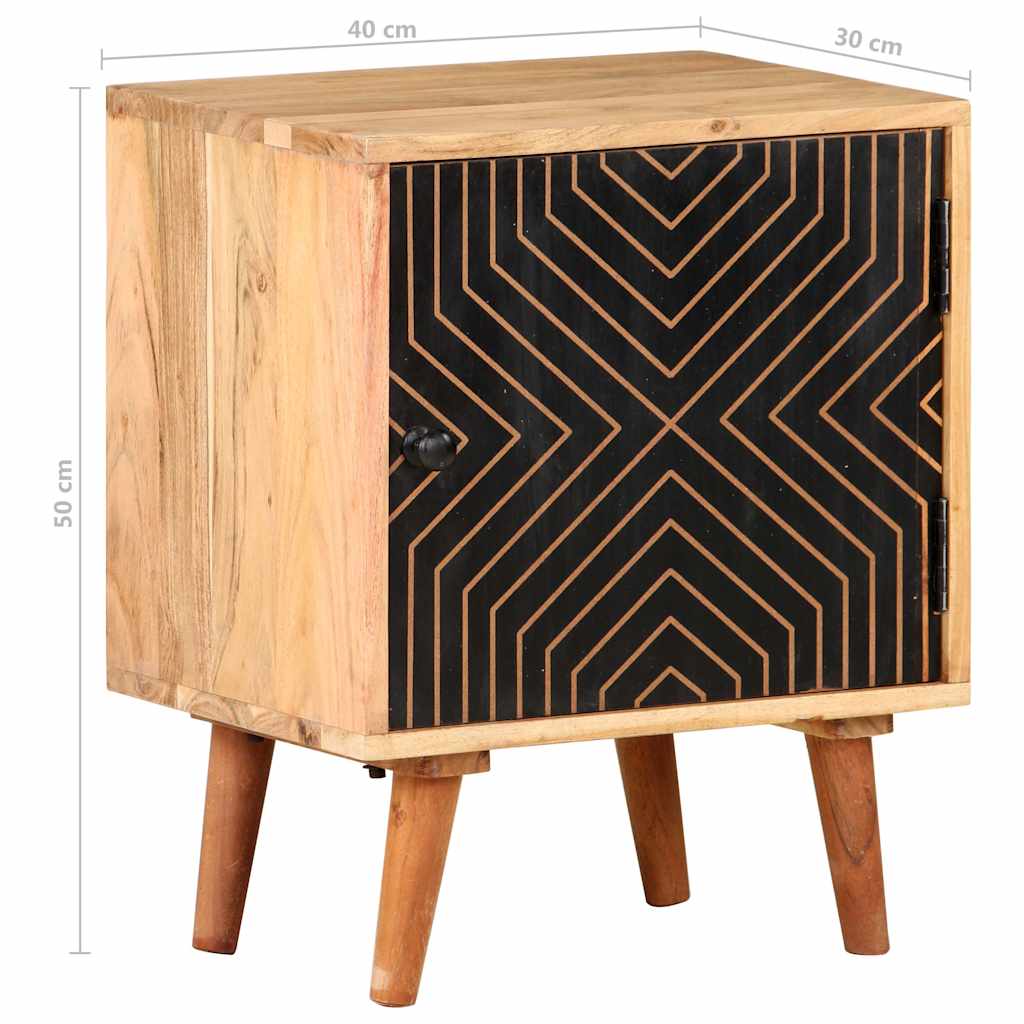 Bedside Cabinet | Natural wood and black