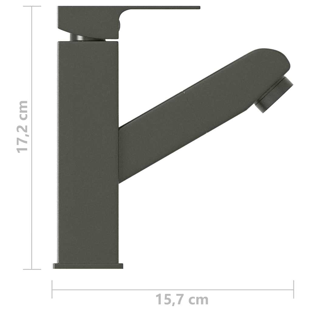 Bathroom Basin Faucet with Pull-out Function Grey 157x172 mm