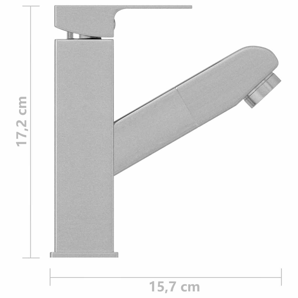 Bathroom Basin Faucet with Pull-out Function Silver 157x172 mm