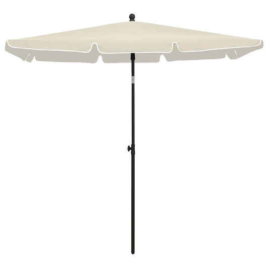 315543 vidaXL Garden Parasol with Pole 210x140 cm Sand