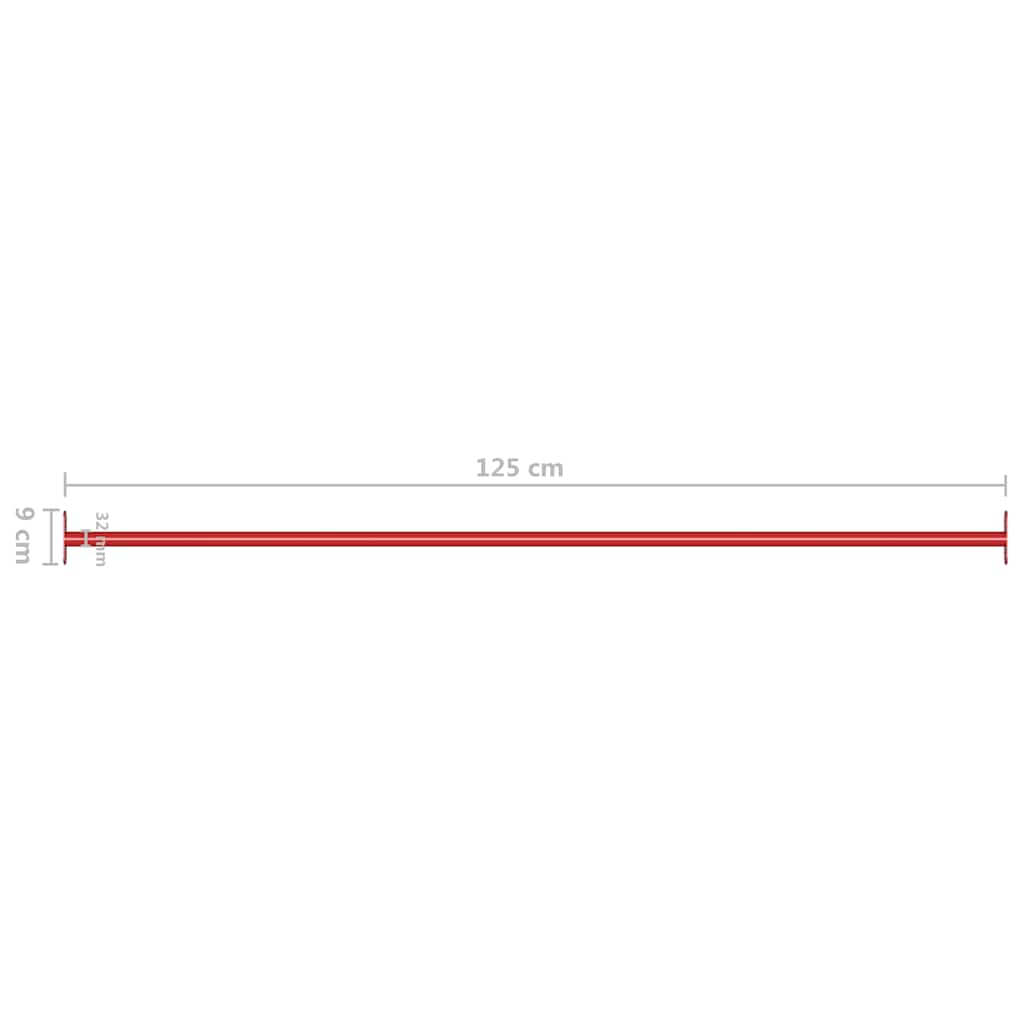 Turning Bar | Set of 3 | Red | Powder-coated steel | 125 cm long