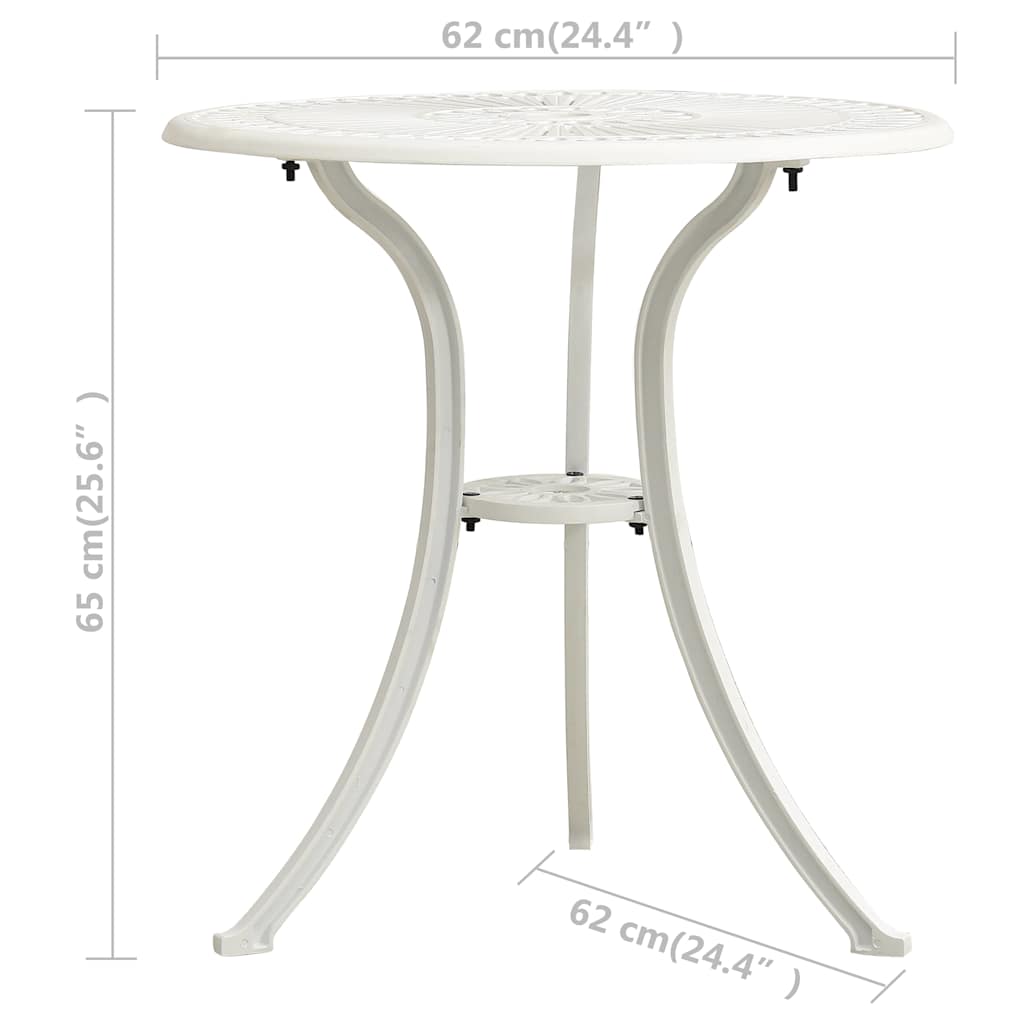 Garden Table | White | Cast Aluminium | Medium | Durable | Garden Table