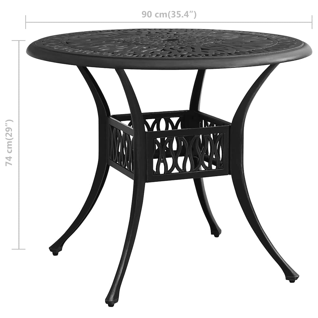 Garden Table | Black | Cast Aluminium | Medium | Durable | Garden Table