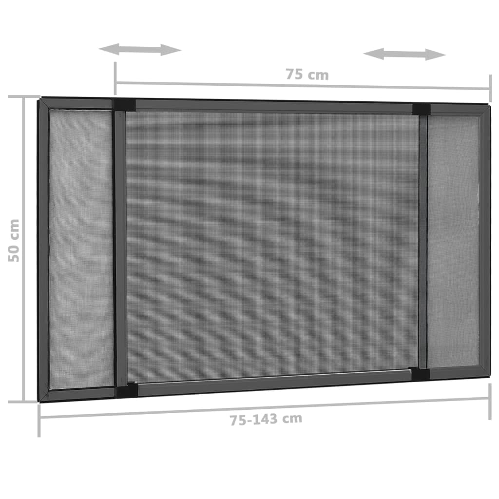 Extendable Insect Screen for Windows Anthracite