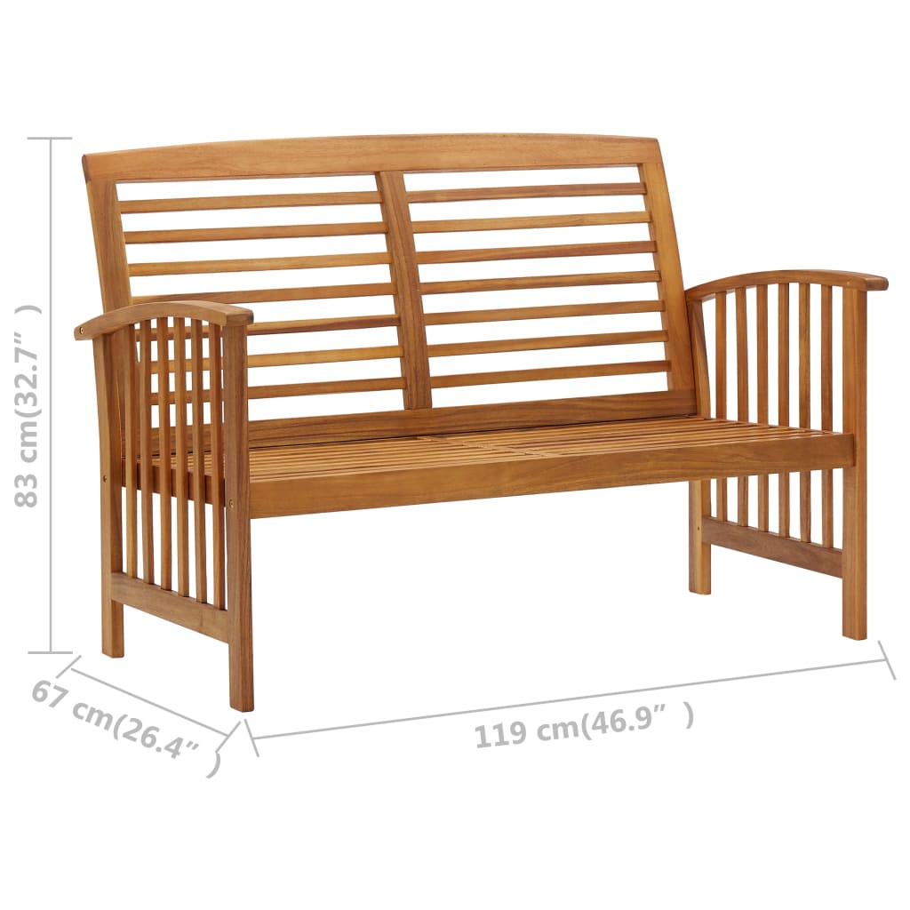 4 Piece Patio Lounge Set Solid Acacia Wood
