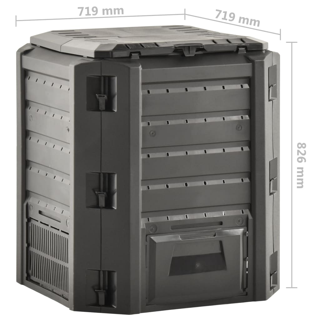 Composter | Black | 100% PP | Large | Composter Bin | Square | Modern