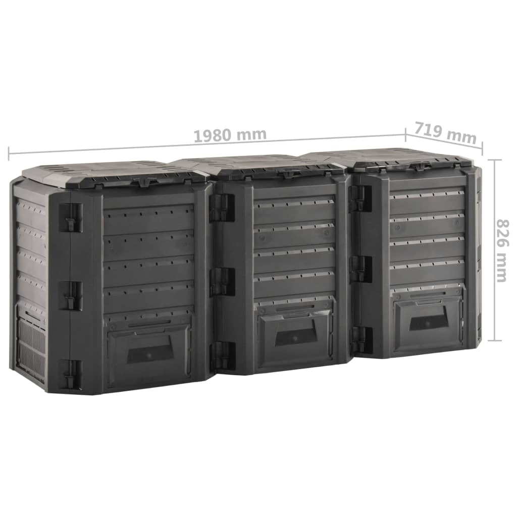 Composter | Black | 100% PP | Large | Composter | Rectangular | Modern
