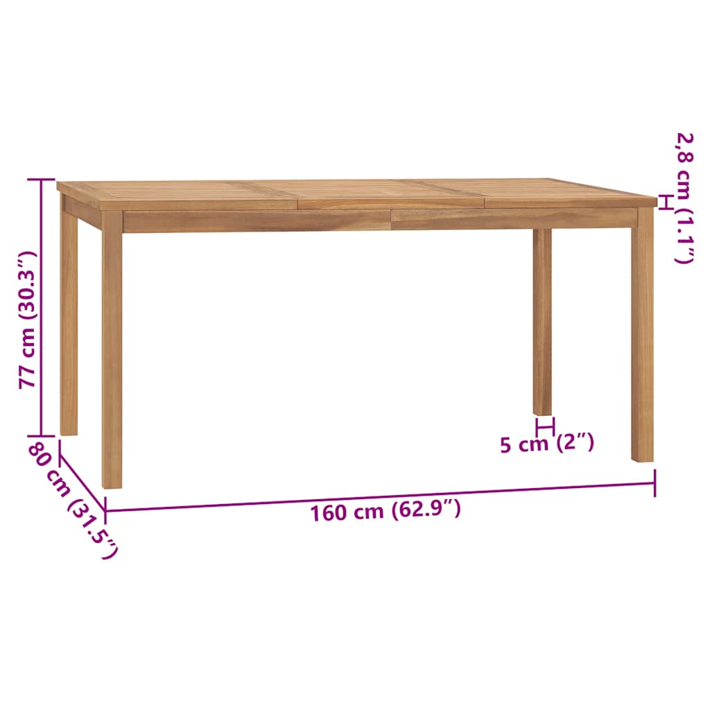 Dining Table | Warm brown | Solid Teak Wood | Large | Durable