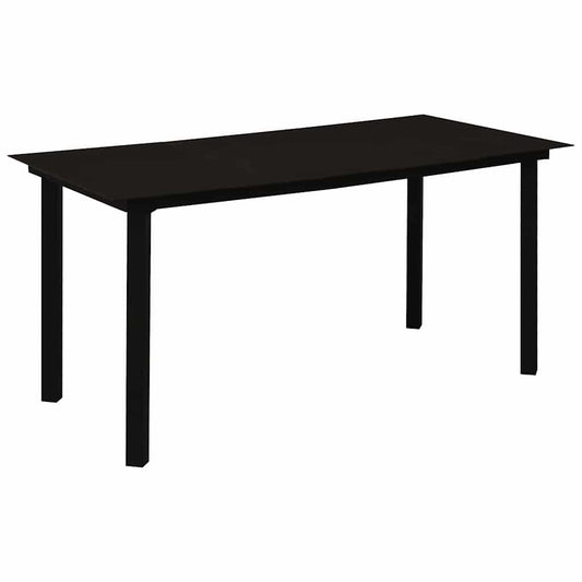 7 Piece Outdoor Dining Set PVC Rattan Black