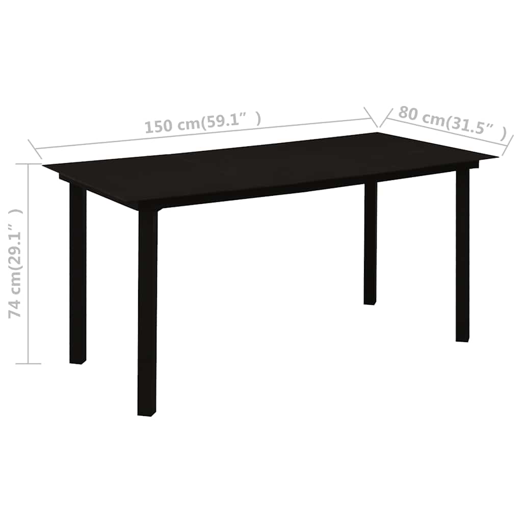 7 Piece Outdoor Dining Set PVC Rattan Black