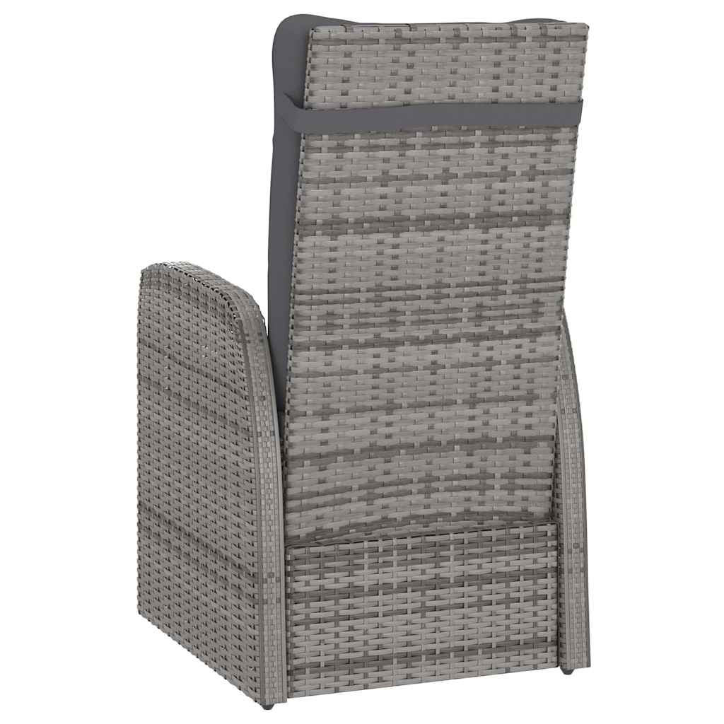 7 Piece Patio Dining Set with Cushions Poly Rattan Gray