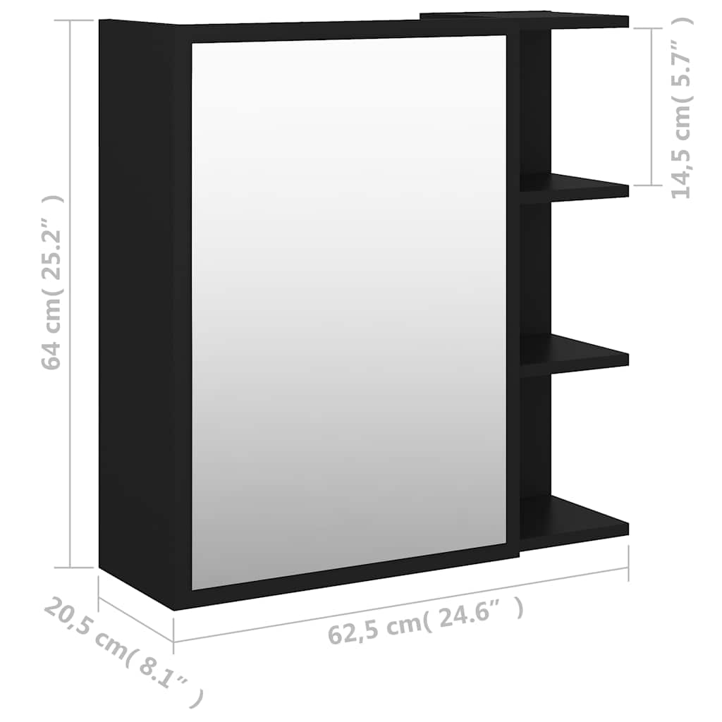 Mirror Cabinet | Black | Engineered wood, acrylic | Standard | Mirror