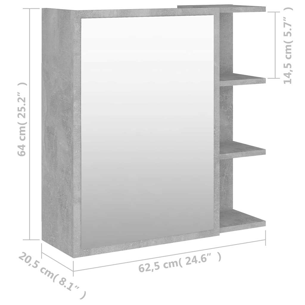 Mirror Cabinet | Concrete grey | Engineered wood, acrylic | Medium