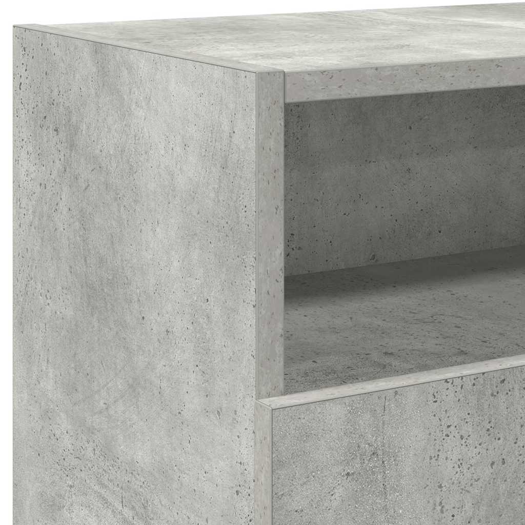 TV Cabinet | Concrete Grey | Engineered Wood and Tempered Glass | Medium