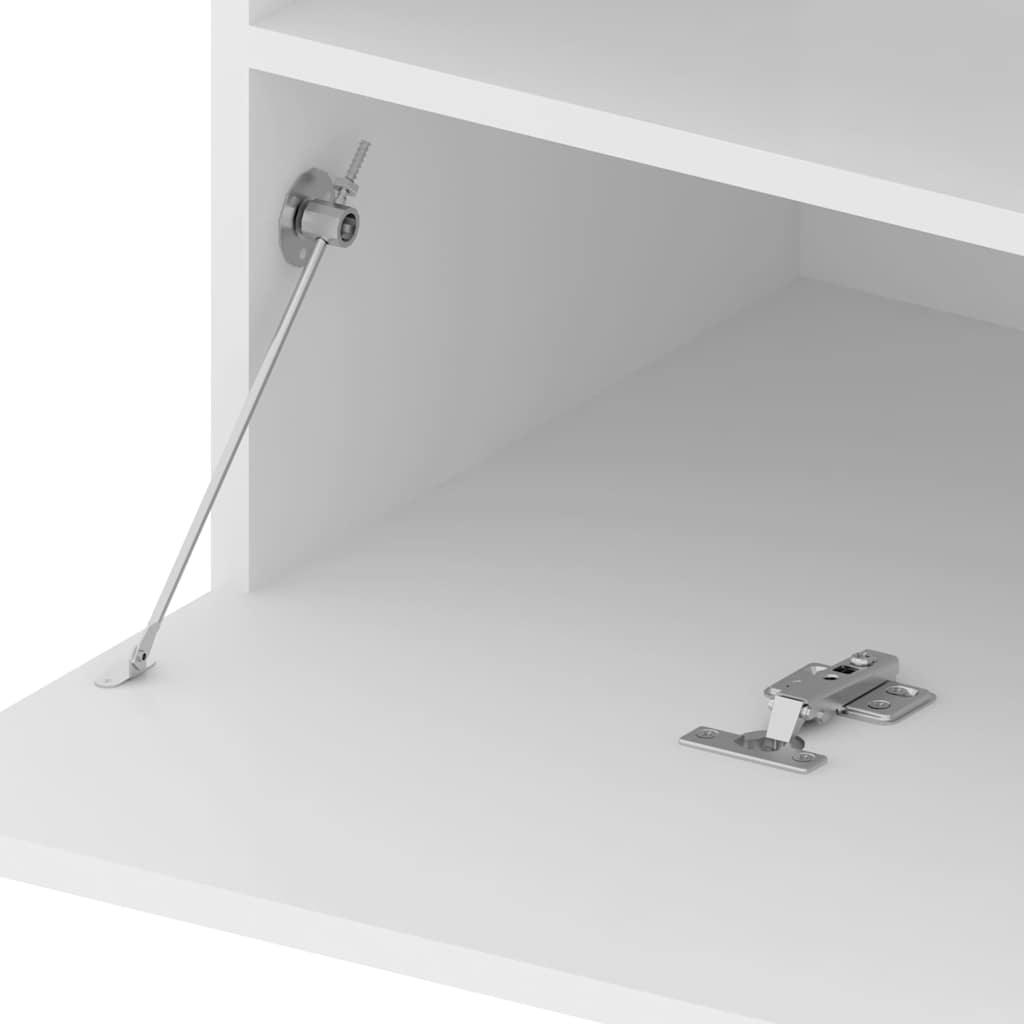 804391 vidaXL TV Cabinet with LED Lights White 75x35x40 cm