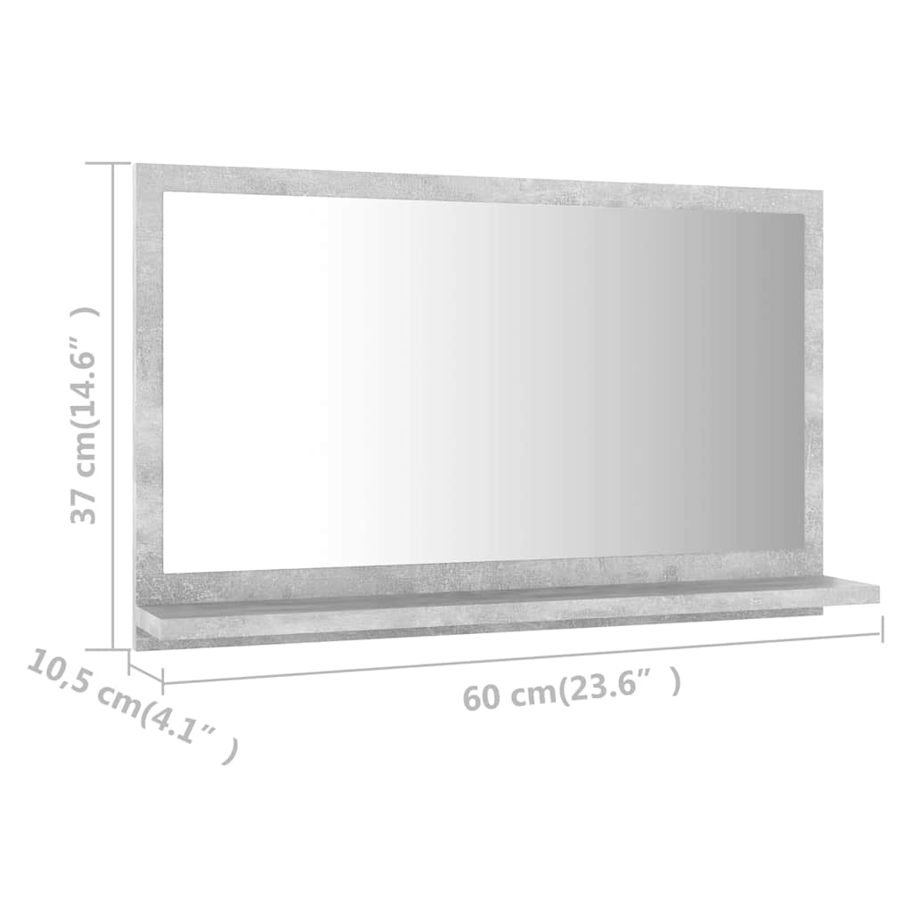 Mirror | Concrete grey | Engineered wood | Wall mounting