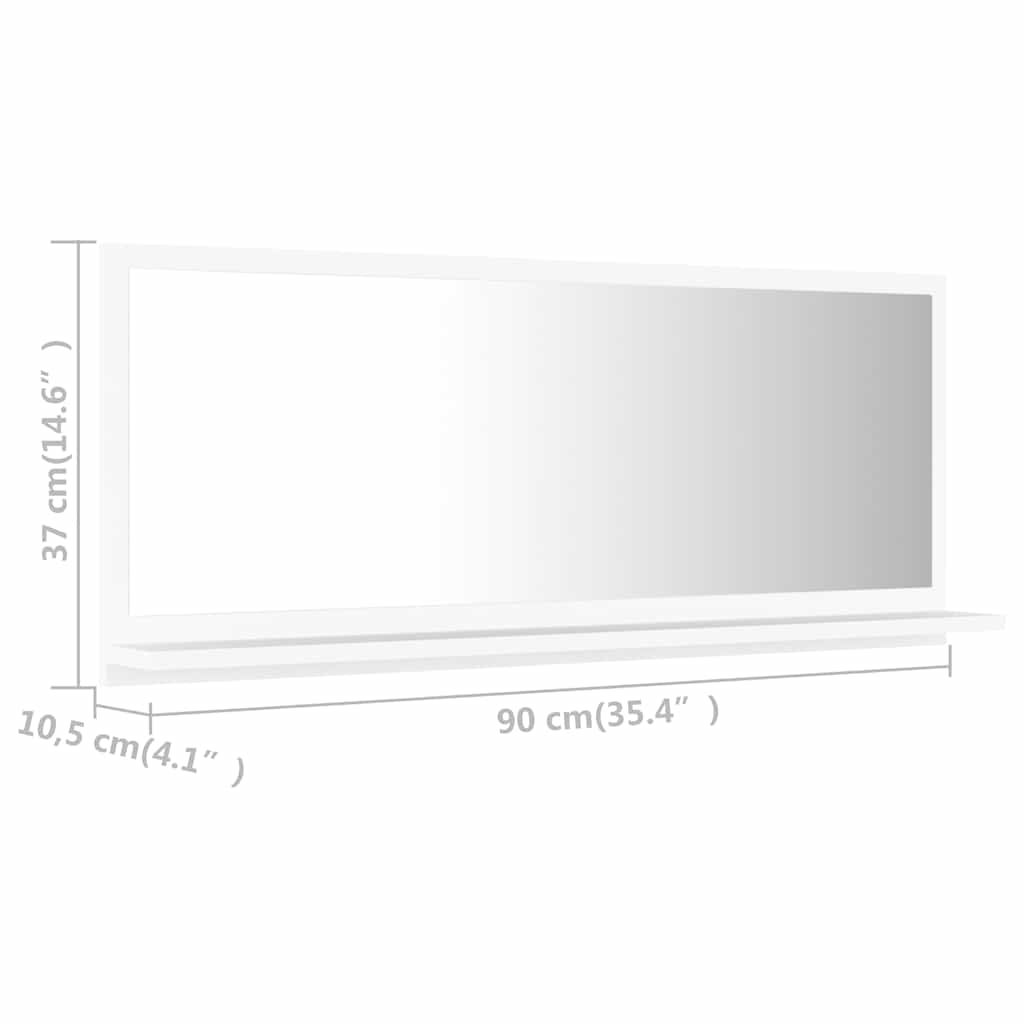 Mirror | White | Engineered wood, Acrylic | Medium | Wall mounting