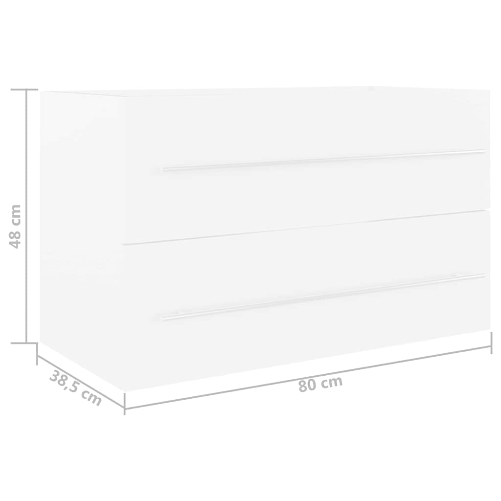 Sink Cabinet White 80x38.5x48 cm Engineered Wood