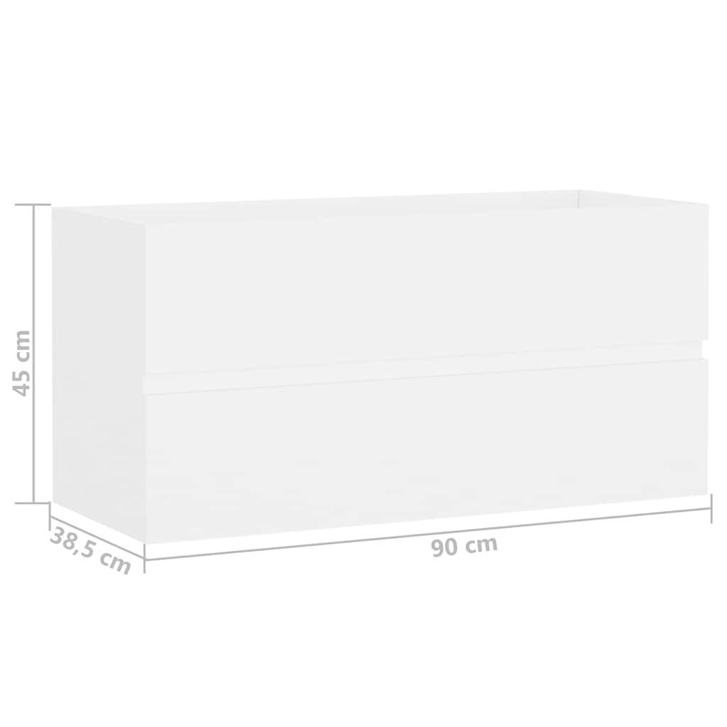 Sink Cabinet White 90x38.5x45 cm Engineered Wood