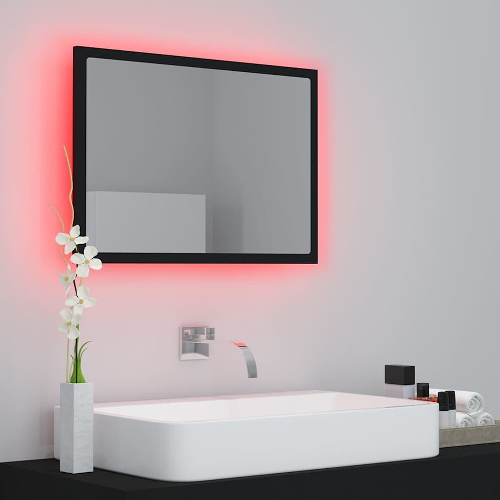 Mirror | Black | Engineered wood, acrylic | Medium | Bathroom Mirror