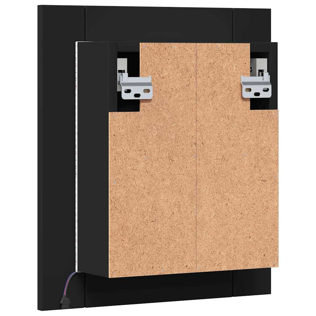 LED Mirror Cabinet | Black | Engineered Wood | 40x12x45 cm