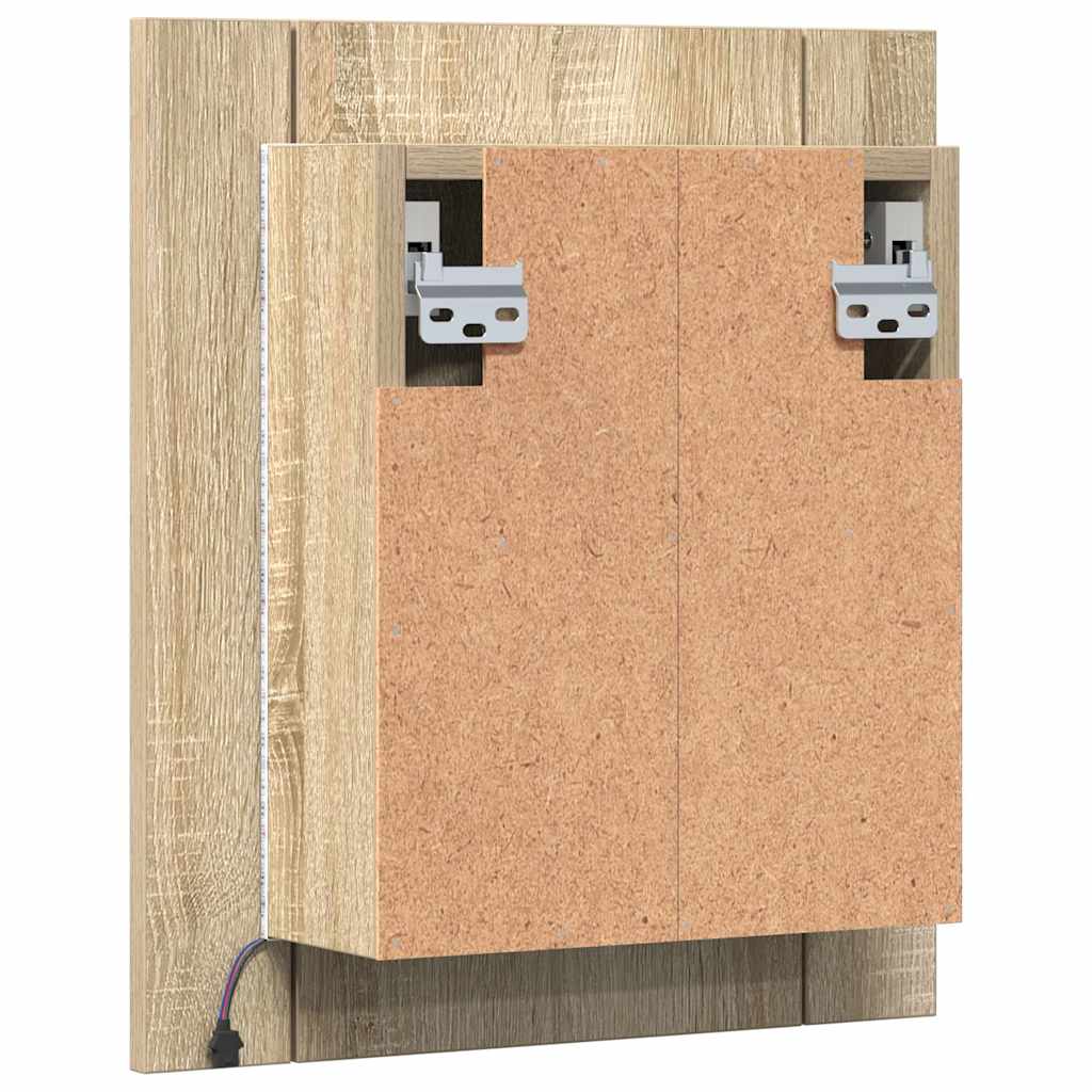 Led Mirror Cabinet | Sonoma oak | Engineered wood, acrylic | Medium