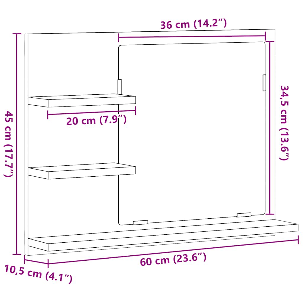 Mirror | Concrete grey | Engineered wood, acrylic | Medium | Mirror