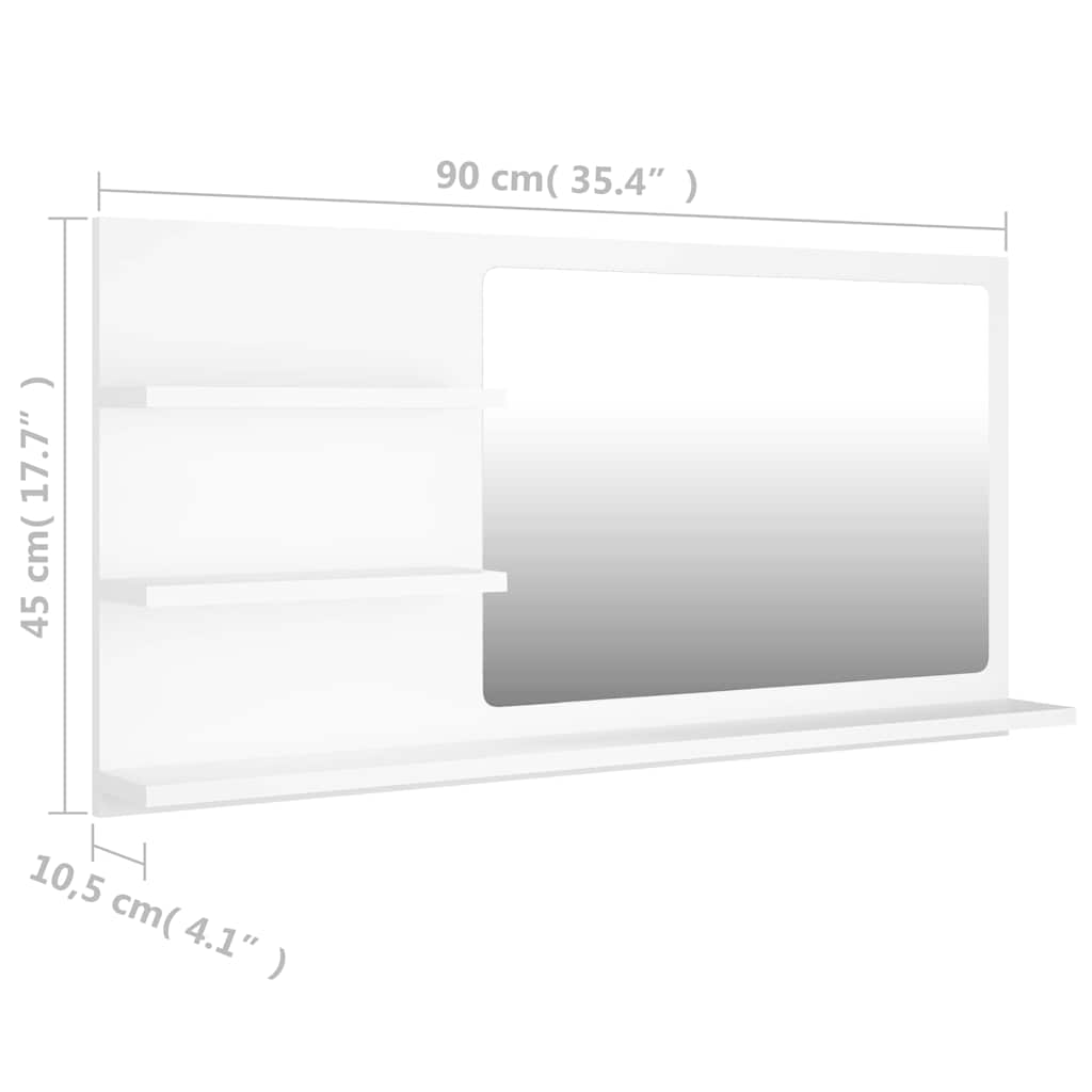 Mirror | White | Engineered wood, acrylic | Medium | Bathroom Mirror